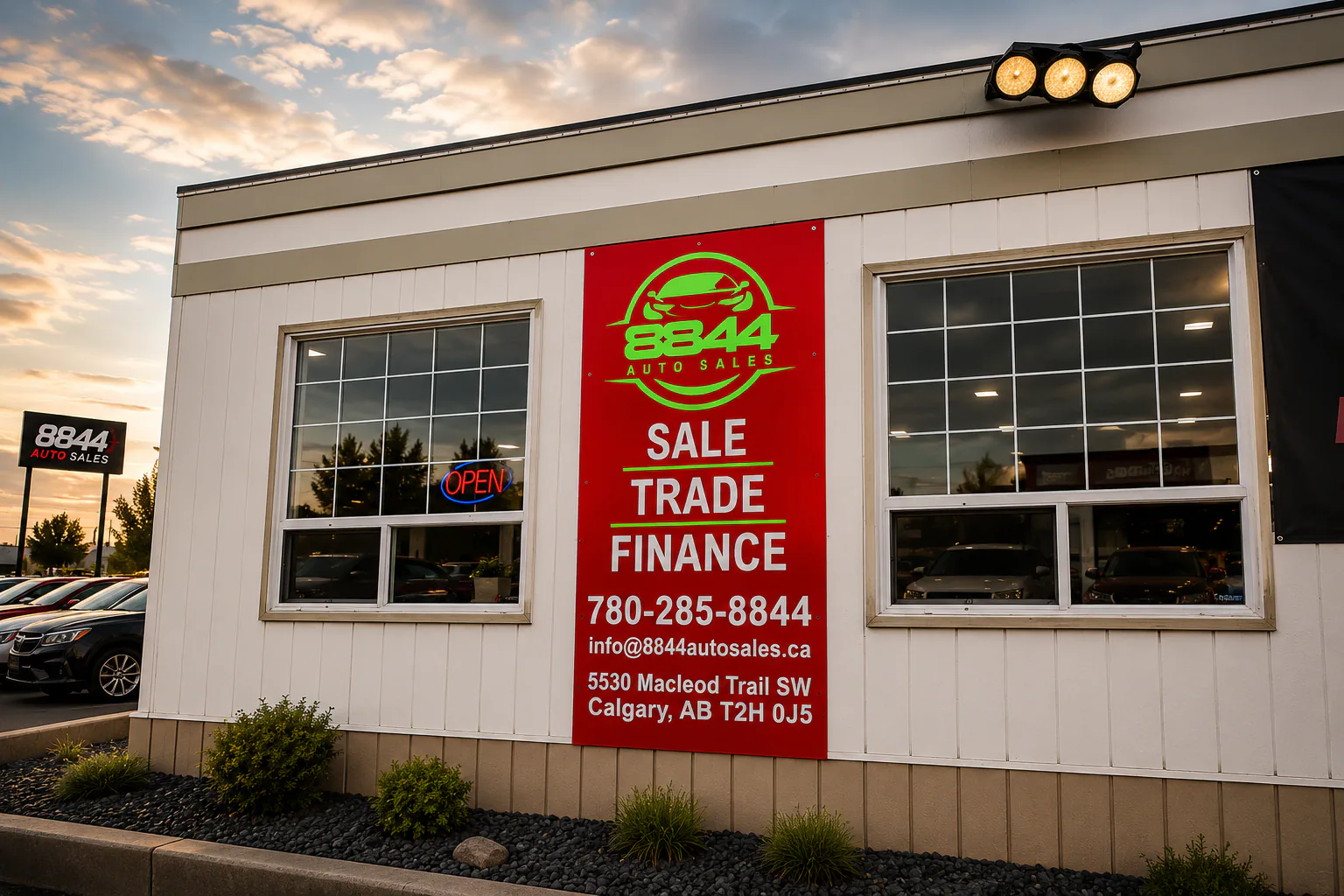 8844 Auto Sales dealership exterior in Calgary